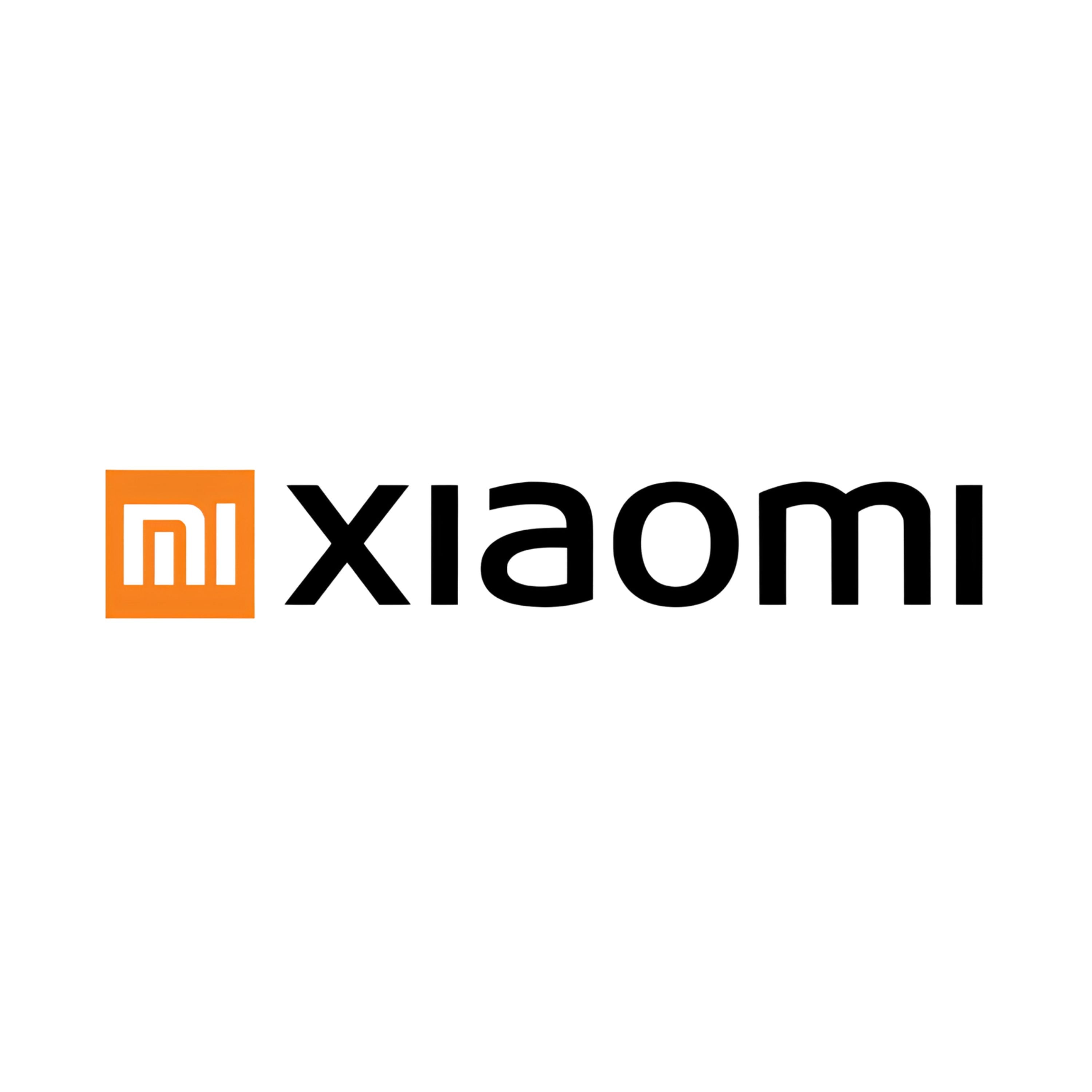 Xiaomi company logo featuring orange square icon and black text.