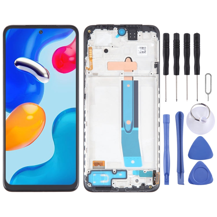 ⁧شاشة LCD المادية OLED لتجميع كامل مع الإطار⁩, For Xiaomi Redmi Note 11 Global, For Xiaomi Poco M4 Pro 4G, For Xiaomi Redmi Note 11S 4G, For Xiaomi Redmi Note 10 Pro 4G, For Xiaomi Redmi Note 10 Pro Max, For Xiaomi Redmi Note 10 Pro India              ...