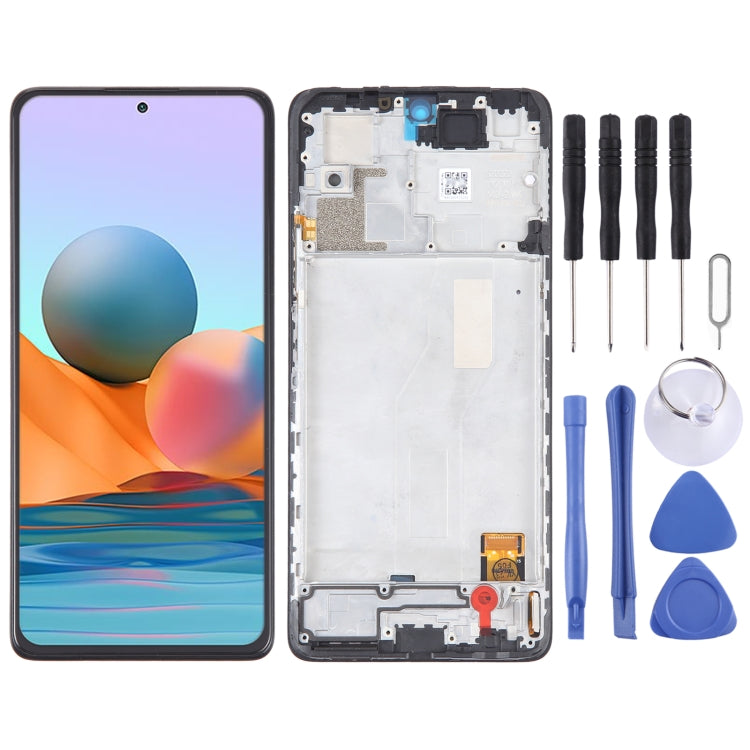 ⁧شاشة LCD المادية OLED لتجميع كامل مع الإطار⁩, For Xiaomi Redmi Note 11 Global, For Xiaomi Poco M4 Pro 4G, For Xiaomi Redmi Note 11S 4G, For Xiaomi Redmi Note 10 Pro 4G, For Xiaomi Redmi Note 10 Pro Max, For Xiaomi Redmi Note 10 Pro India              ...