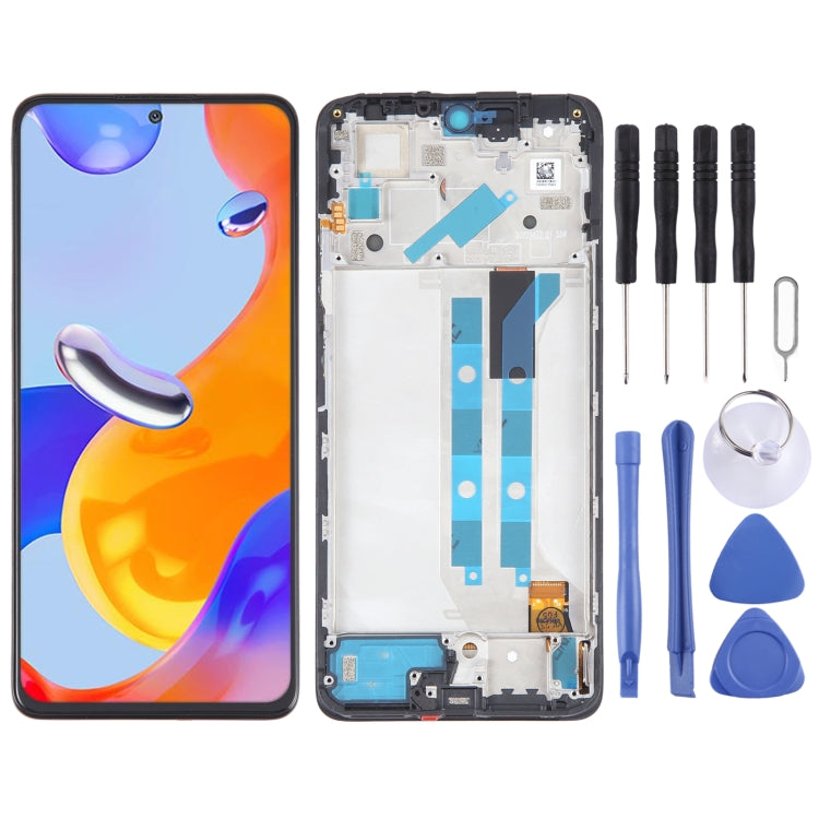 ⁧شاشة LCD المادية OLED لتجميع كامل مع الإطار⁩, For Xiaomi Redmi Note 11 Global, For Xiaomi Poco M4 Pro 4G, For Xiaomi Redmi Note 11S 4G, For Xiaomi Redmi Note 10 Pro 4G, For Xiaomi Redmi Note 10 Pro Max, For Xiaomi Redmi Note 10 Pro India              ...