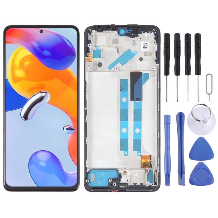 ⁧شاشة LCD المادية OLED لتجميع كامل مع الإطار⁩, For Xiaomi Redmi Note 11 Global, For Xiaomi Poco M4 Pro 4G, For Xiaomi Redmi Note 11S 4G, For Xiaomi Redmi Note 10 Pro 4G, For Xiaomi Redmi Note 10 Pro Max, For Xiaomi Redmi Note 10 Pro India              ...