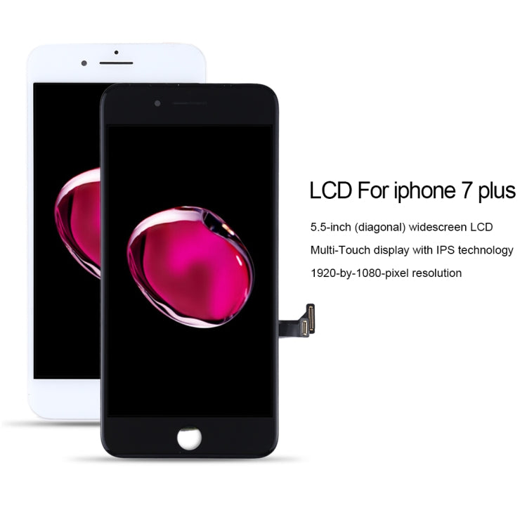 Original LCD screen and digitizer full assembly for iPhone 7 Plus, i7 Plus Original White, i7 Plus Original Black