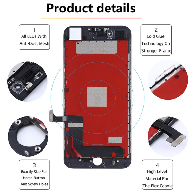 Original LCD screen and digitizer full assembly for iPhone 7 Plus, i7 Plus Original White, i7 Plus Original Black