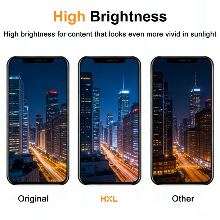 شاشة OLED ناعمة تعرض مدينة ليلاً بألوان ساطعة وواضحة