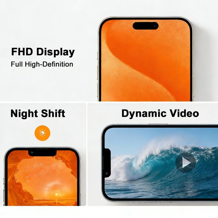 شاشة OLED ناعمة تعرض محتوى بتباين واضح مع خلفية برتقالية
