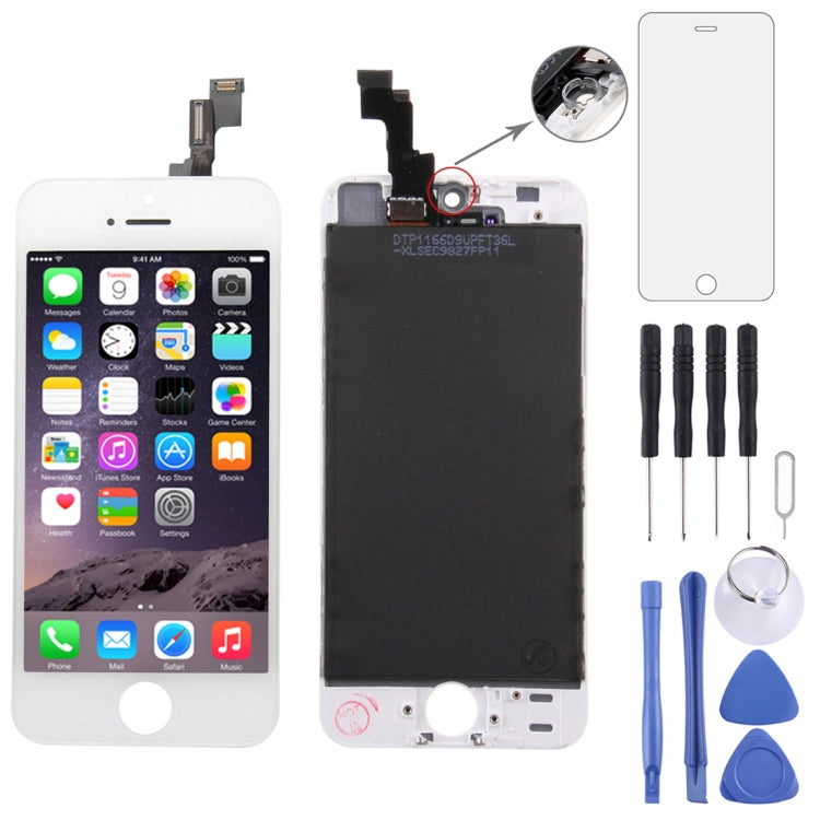 ⁧مجموعة التحويل الرقمي (شاشة LCD الأصلية + الإطار + لوحة اللمس) لهاتف iPhone 5S⁩, For iPhone 5S White, For iPhone 5S Black