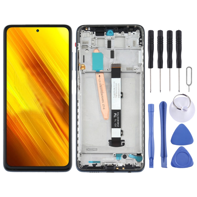 شاشة LCD أصلية كاملة مع إطار لهاتف شاومي Poco X3
