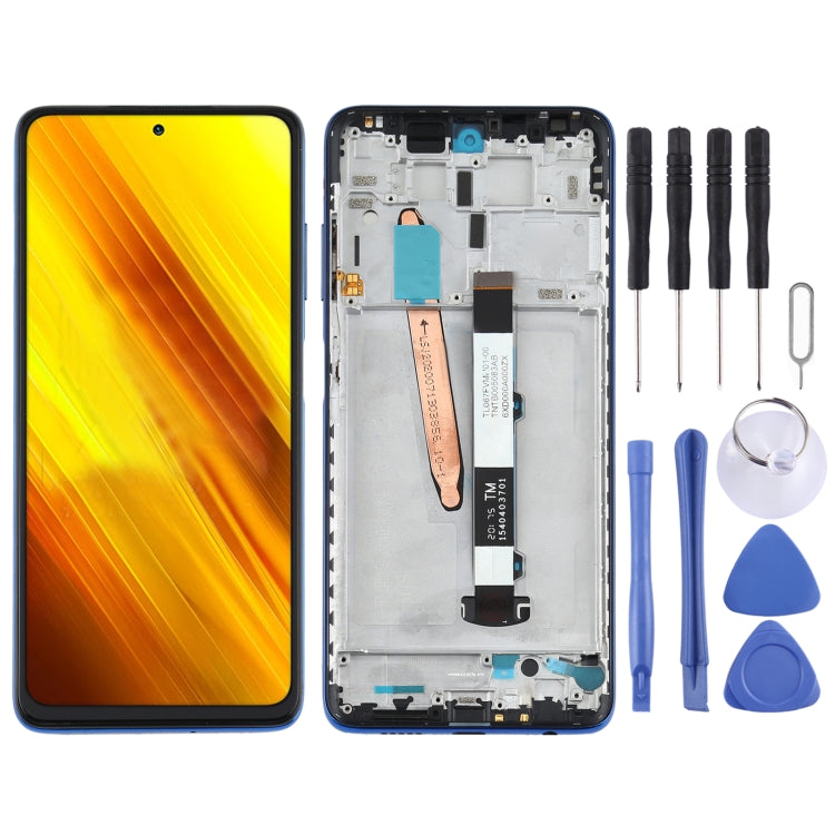 شاشة LCD أصلية كاملة مع إطار لهاتف شاومي Poco X3