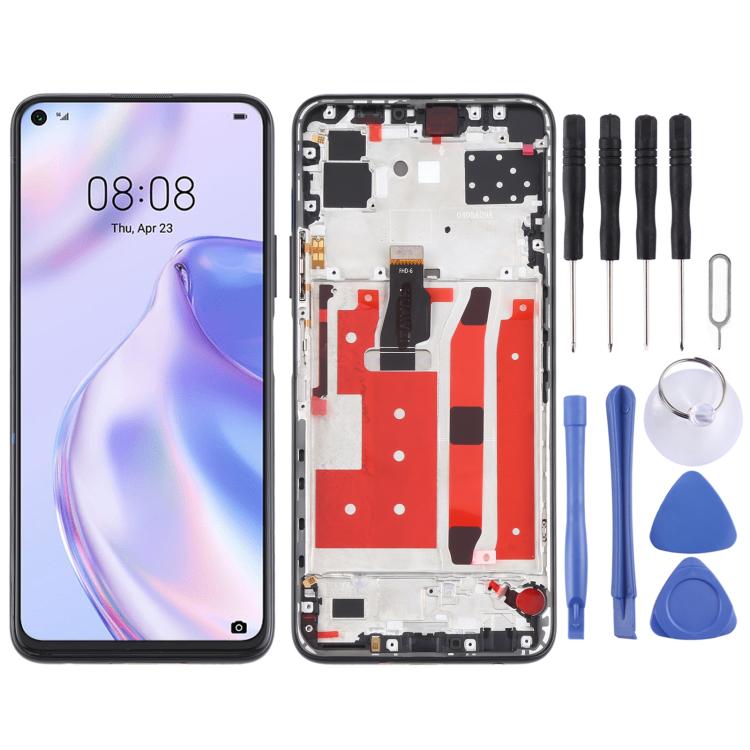 ⁧مجموعة كاملة لشاشة LCD ومحول رقمي مع إطار لهاتف Huawei P40 Lite 5G⁩, For Huawei P40 Lite 5G