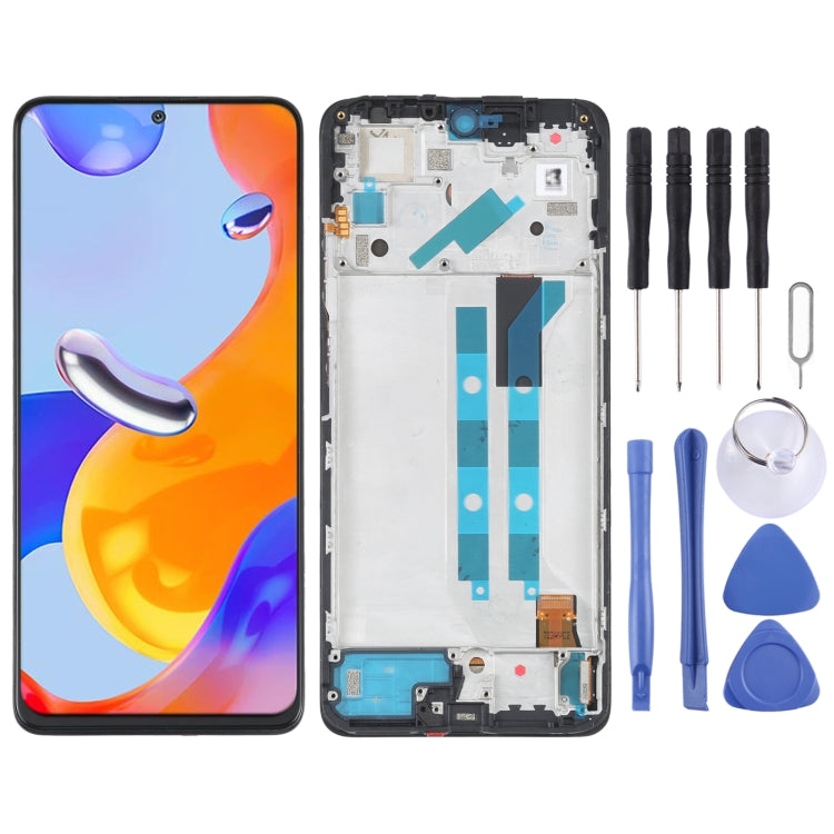 شاشة AMOLED أصلية شاومي Redmi Note 11 Pro 4G مع إطار