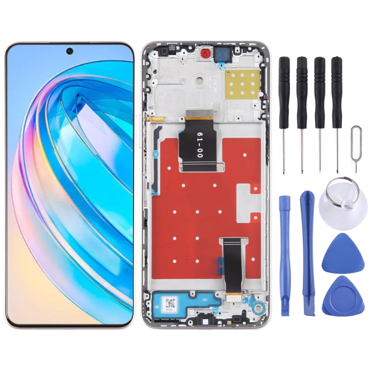 شاشة LCD أصلية كاملة مع إطار لهاتف هونور X8a