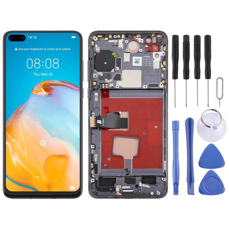 شاشة TFT LCD كاملة مع إطار لهاتف هواوي P40