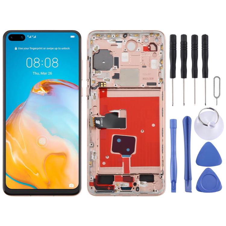شاشة TFT LCD كاملة مع إطار لهاتف هواوي P40