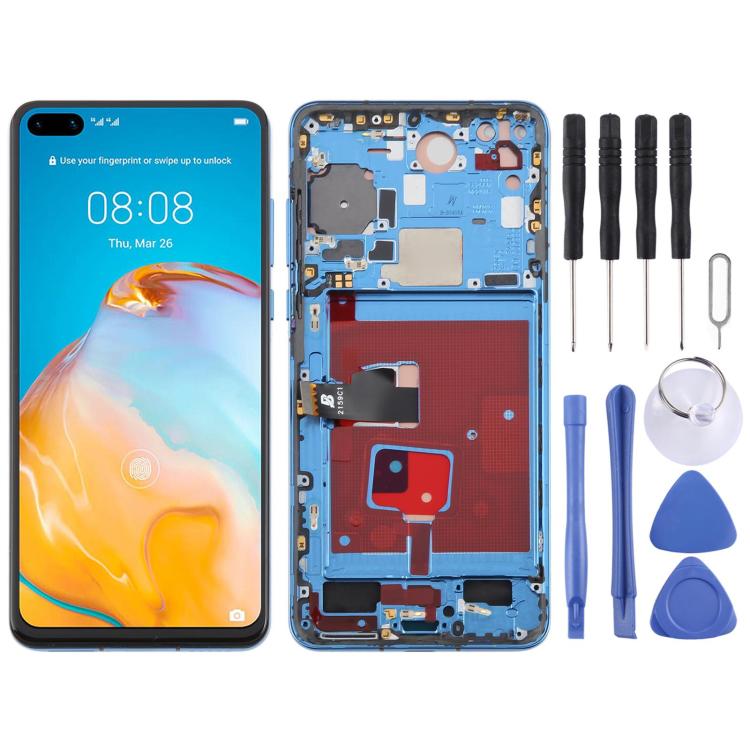 شاشة TFT LCD كاملة مع إطار لهاتف هواوي P40