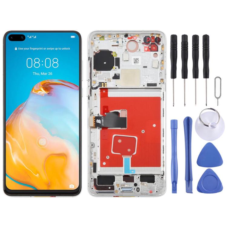 شاشة TFT LCD كاملة مع إطار لهاتف هواوي P40